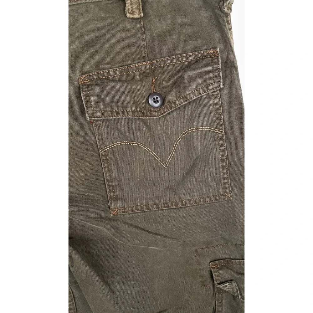 Vintage Levis Brown Cargo Pants Mens 36 x 34 Measures 37 x 33 Western Pocket